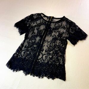 Black Lacy Top Size Small A